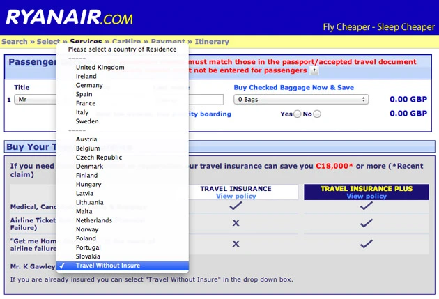 Ryanair's Deceptive Design